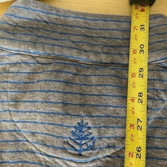 Johnnie-O 1/4 Zip Pullover Mens 2XL Long Sleeve Cotton/Poly Gray w/Blue Stripe - Picture 13 of 14